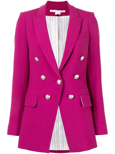 Shop Veronica Beard Matteo Dickey Double Breasted Suit In Pink