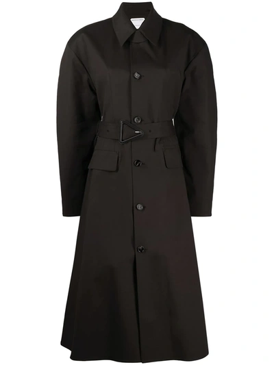 Shop Bottega Veneta Mid-length Coat In Brown