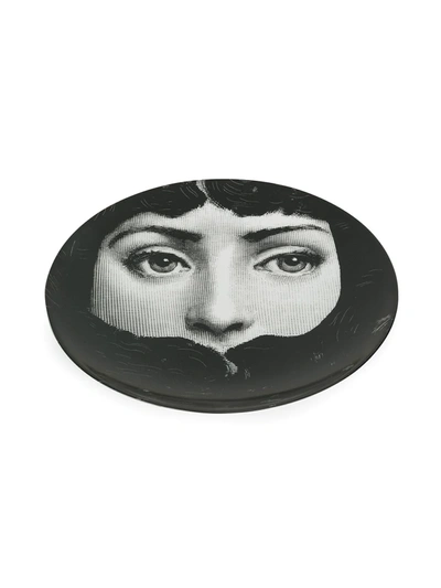 Fornasetti Face Print Plate In Black