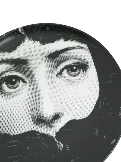 Fornasetti Face Print Plate In Black