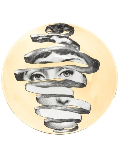 Shop Fornasetti Tema E Variazioni Wall Plate (no. 297) In Gold