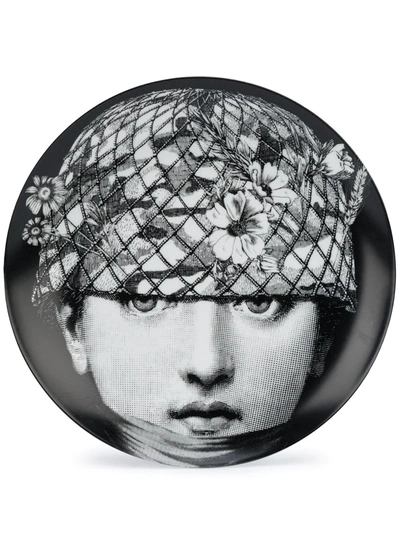 Shop Fornasetti Floral Hat Plate In Black