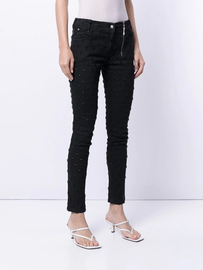 Pre-owned Dior  Embroidered Skinny Jeans In Black