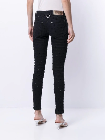 Pre-owned Dior  Embroidered Skinny Jeans In Black