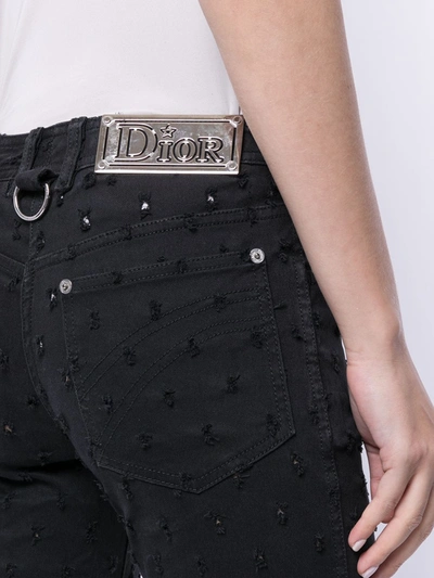 Pre-owned Dior  Embroidered Skinny Jeans In Black