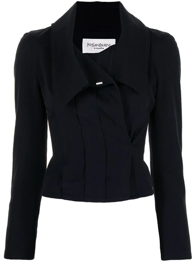 Pre-owned Saint Laurent Funnel Neck Jacket In Black