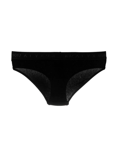 Shop Alyx Logo Waistband Cotton Briefs In Black