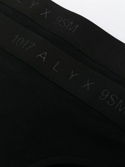 Shop Alyx Logo Waistband Cotton Briefs In Black