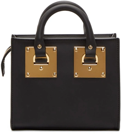 Shop Sophie Hulme Black Leather Mini Box Bag