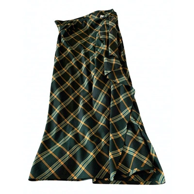 Pre-owned Y's Wool Maxi Skirt In Green