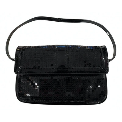 Pre-owned Donna Karan Glitter Handbag In Black