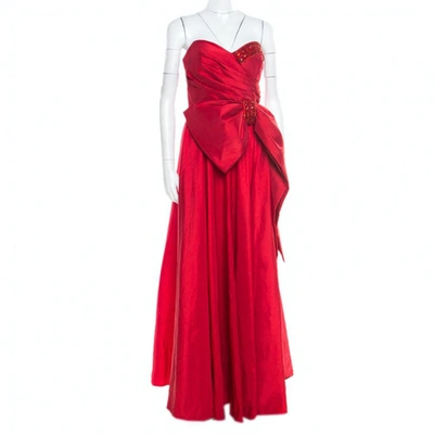 Pre-owned Marchesa Red Cotton Dress