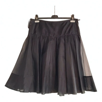Pre-owned Hoss Intropia Silk Mid-length Skirt In Black