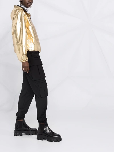 Shop Fendi K-way® Reversible Cropped Jacket In Gold