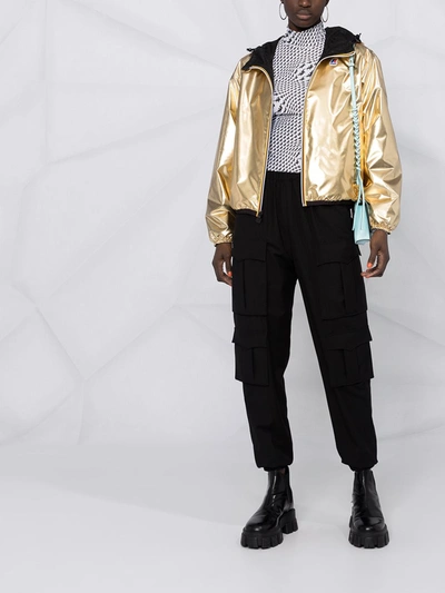 Shop Fendi K-way® Reversible Cropped Jacket In Gold