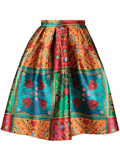 Shop Alessandro Enriquez Graphic-print A-line Skirt In Multicolor