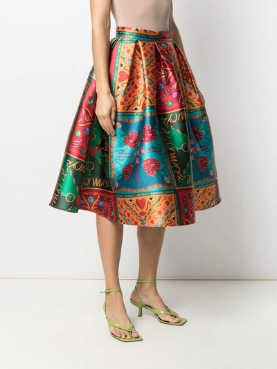 Shop Alessandro Enriquez Graphic-print A-line Skirt In Multicolor