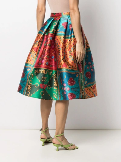 Shop Alessandro Enriquez Graphic-print A-line Skirt In Multicolor