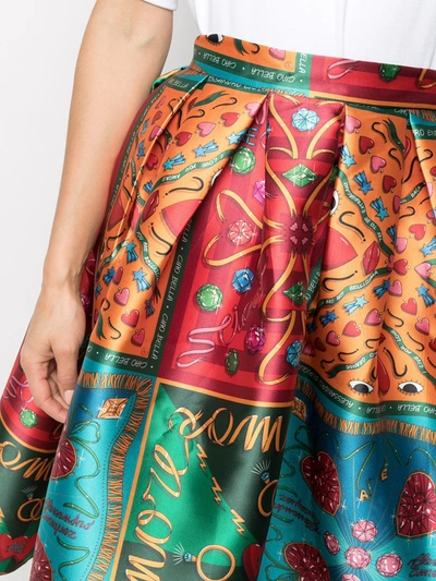 Shop Alessandro Enriquez Graphic-print A-line Skirt In Multicolor