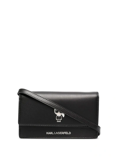 Shop Karl Lagerfeld K/ikonik Pin Woc Crossbody Bag In Black
