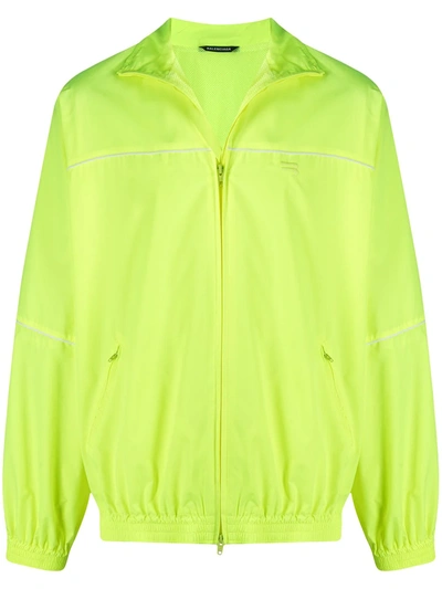 Shop Balenciaga Fluorescent Track Jacket In Yellow