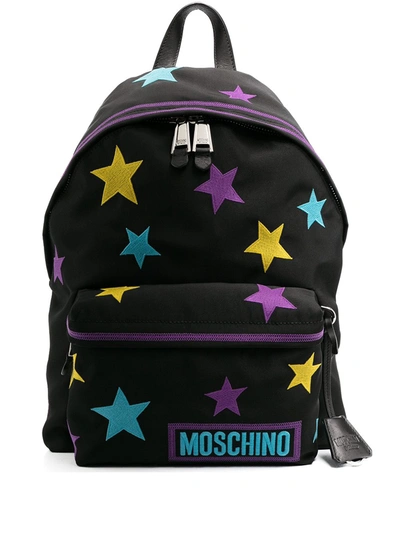 Shop Moschino Star-patch Backpack In Black