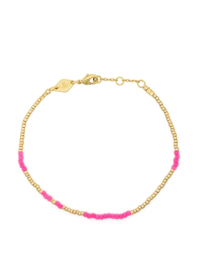 Shop Anni Lu Asym Beaded Bracelet In Gold