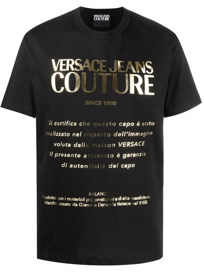 Shop Versace Jeans Couture Logo-print Short-sleeved T-shirt In Black