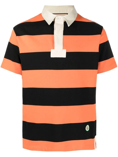 Shop Gucci Horizontal-stripe Polo Shirt In Orange