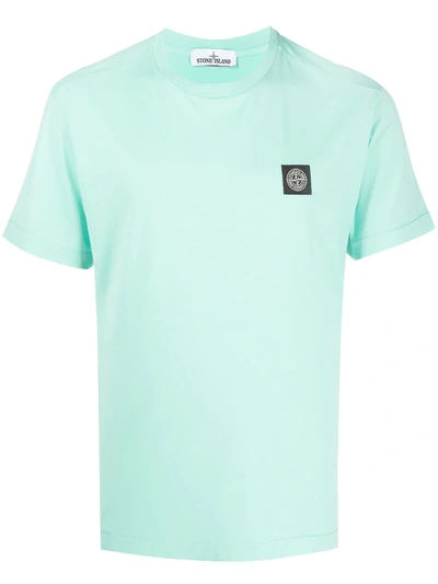 Shop Stone Island Logo-patch Short-sleeved T-shirt In Green