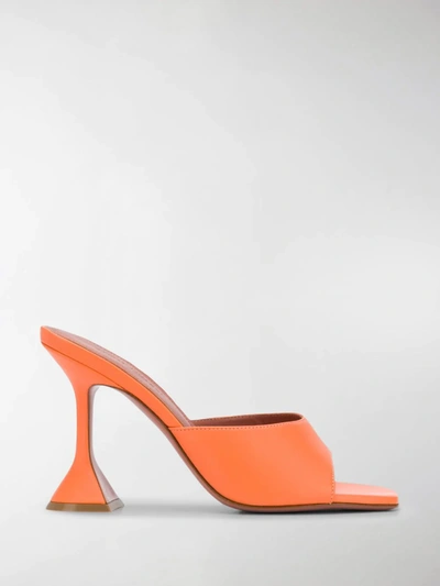 Shop Amina Muaddi 100mm Lupita Sandals In Orange