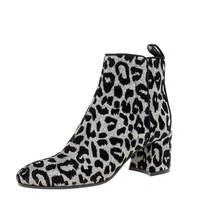 Pre-owned Dolce & Gabbana Gold/silver Animal Print Lurex Fabric Boots Size 38.5 In Multicolor