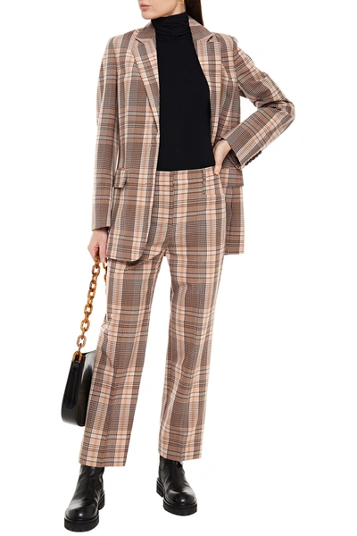 Shop Joseph Mayfield-madras Checked Woven Straight-leg Pants In Sand