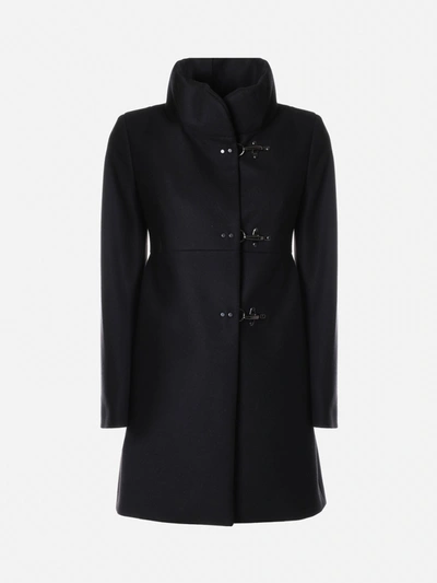 Shop Fay Virginia Midi Coat In Wool In Black