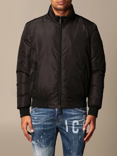 Shop Dsquared2 Jacket Nylon Icon With Logo In Black