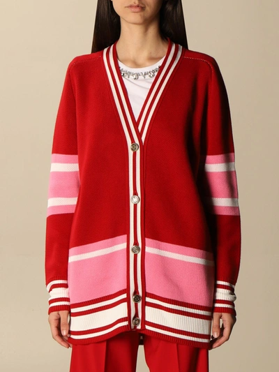 Shop Golden Goose Cardigan In Cotton Blend In Red