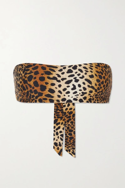 Shop Melissa Odabash Ponza Animal-print Bandeau Bikini Top In Leopard Print