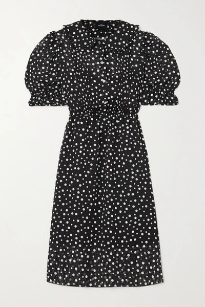 Shop The Marc Jacobs The Kat Crystal-embellished Polka-dot Fil Coupé Chiffon Dress In Black