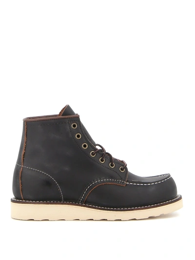 Shop Red Wing Shoes Classic Moc Toe Army Boots In Black