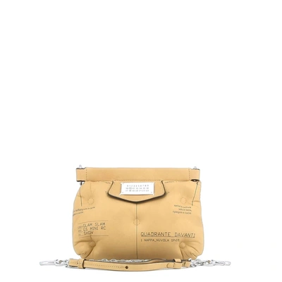 Shop Maison Margiela Women's Beige Leather Shoulder Bag