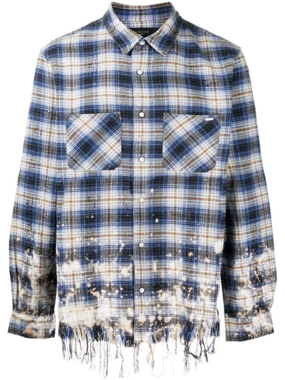 Shop Amiri Men's Blue Cotton Shirt