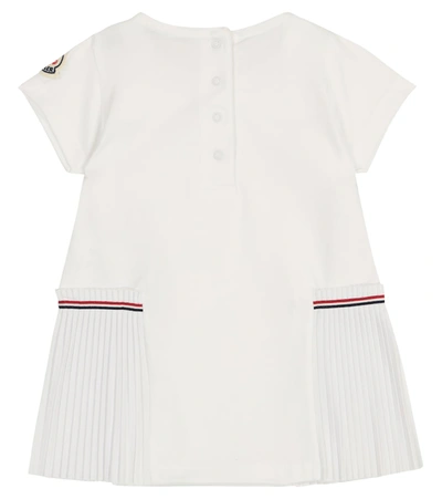 Shop Moncler Baby Stretch-cotton Dress In White