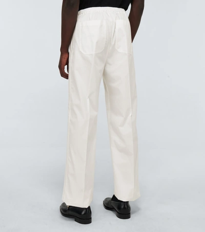 Shop Valentino Wide-leg Cotton Pants In White