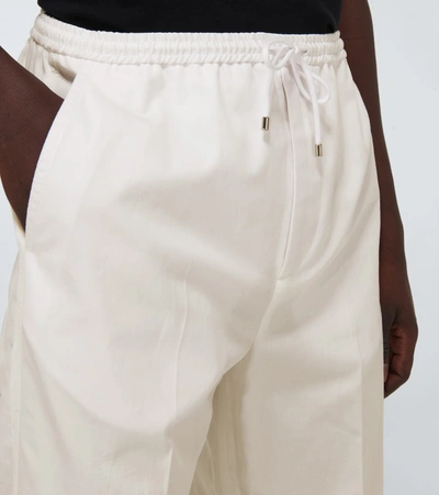 Shop Valentino Wide-leg Cotton Pants In White