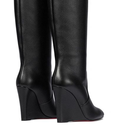 Shop Christian Louboutin Civiliza 100 Knee-high Leather Boots In Black