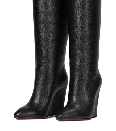 Shop Christian Louboutin Civiliza 100 Knee-high Leather Boots In Black