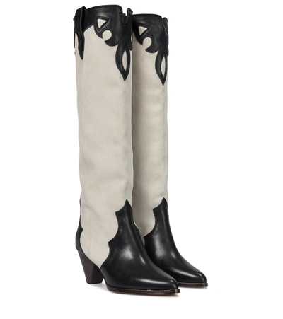 Shop Isabel Marant Litz Leather Knee-high Boots In White