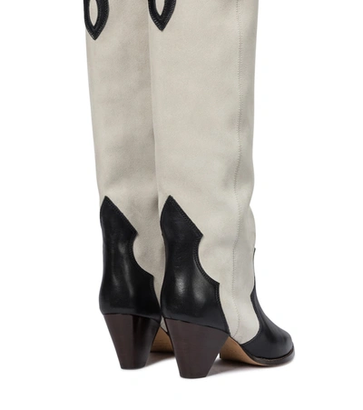 Shop Isabel Marant Litz Leather Knee-high Boots In White