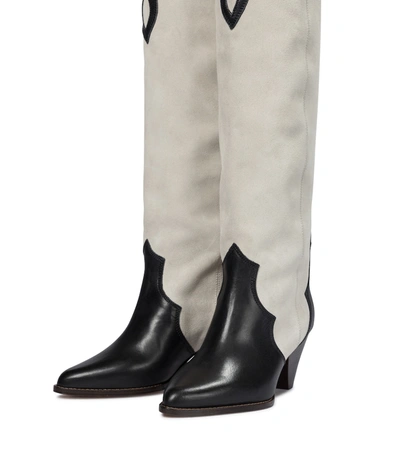 Shop Isabel Marant Litz Leather Knee-high Boots In White