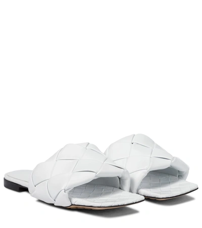 Shop Bottega Veneta Lido Leather Sandals In Optic White
